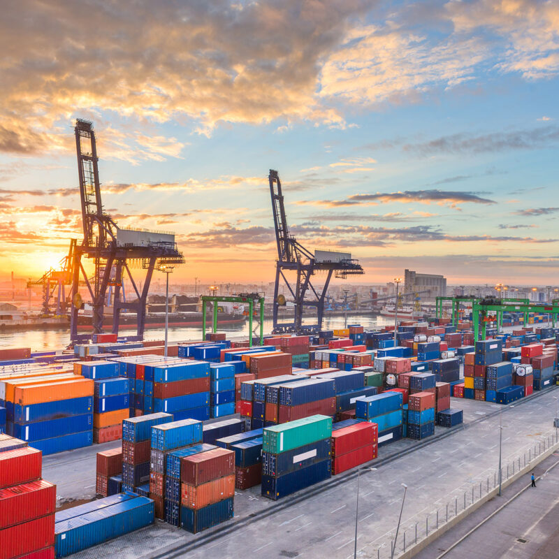 cargo containers at port